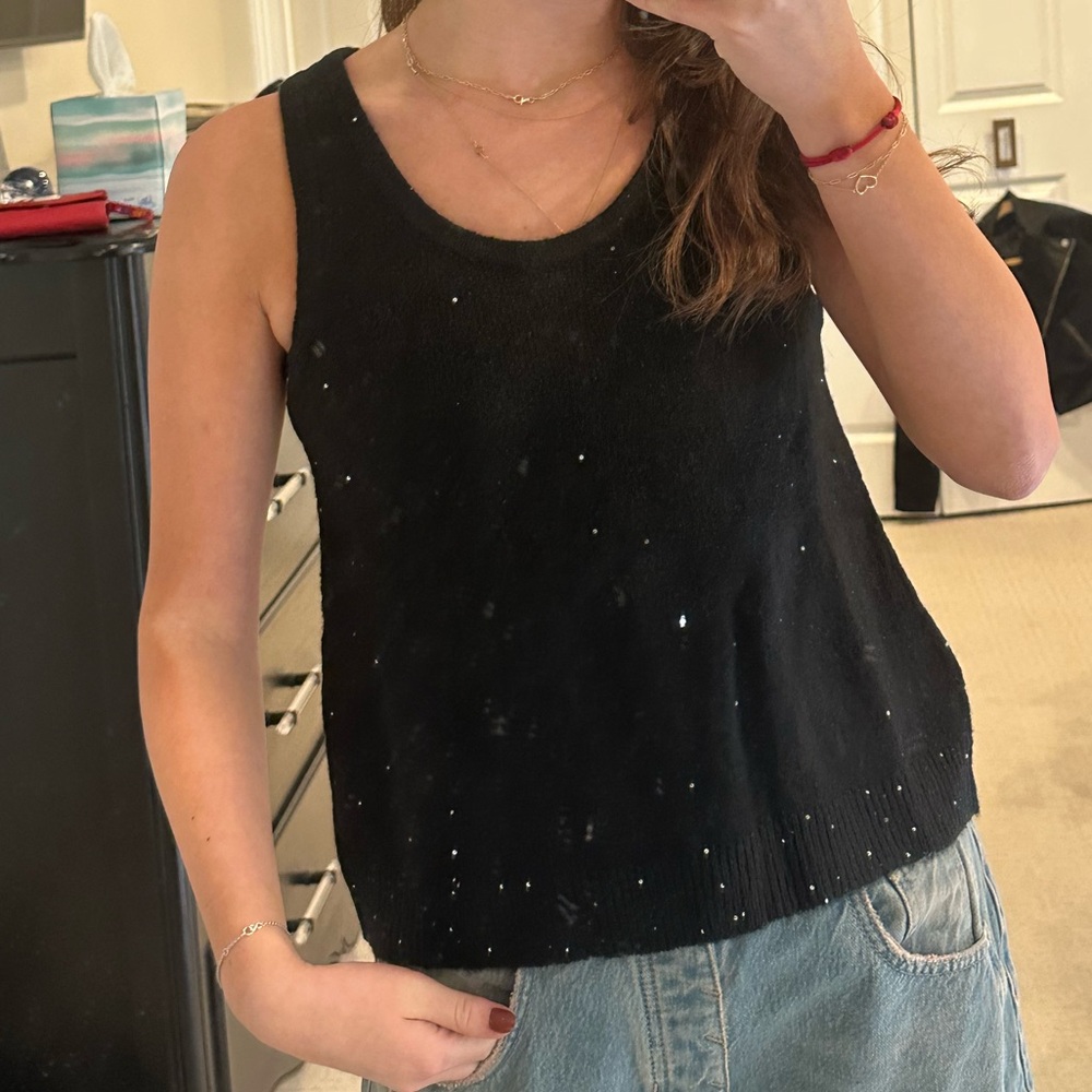 LNA Audra Sparkle Sweater Tank